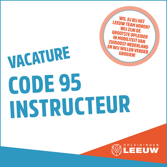 vacature code 95 instructeur