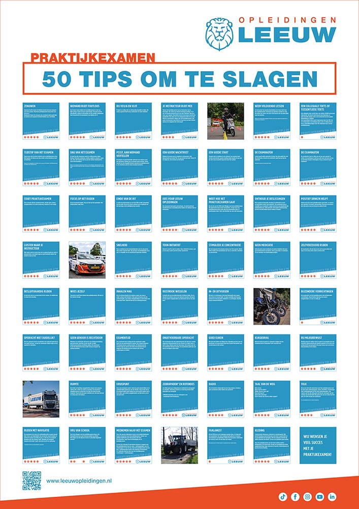 50 tips om te slagen voor je rijexamen poster